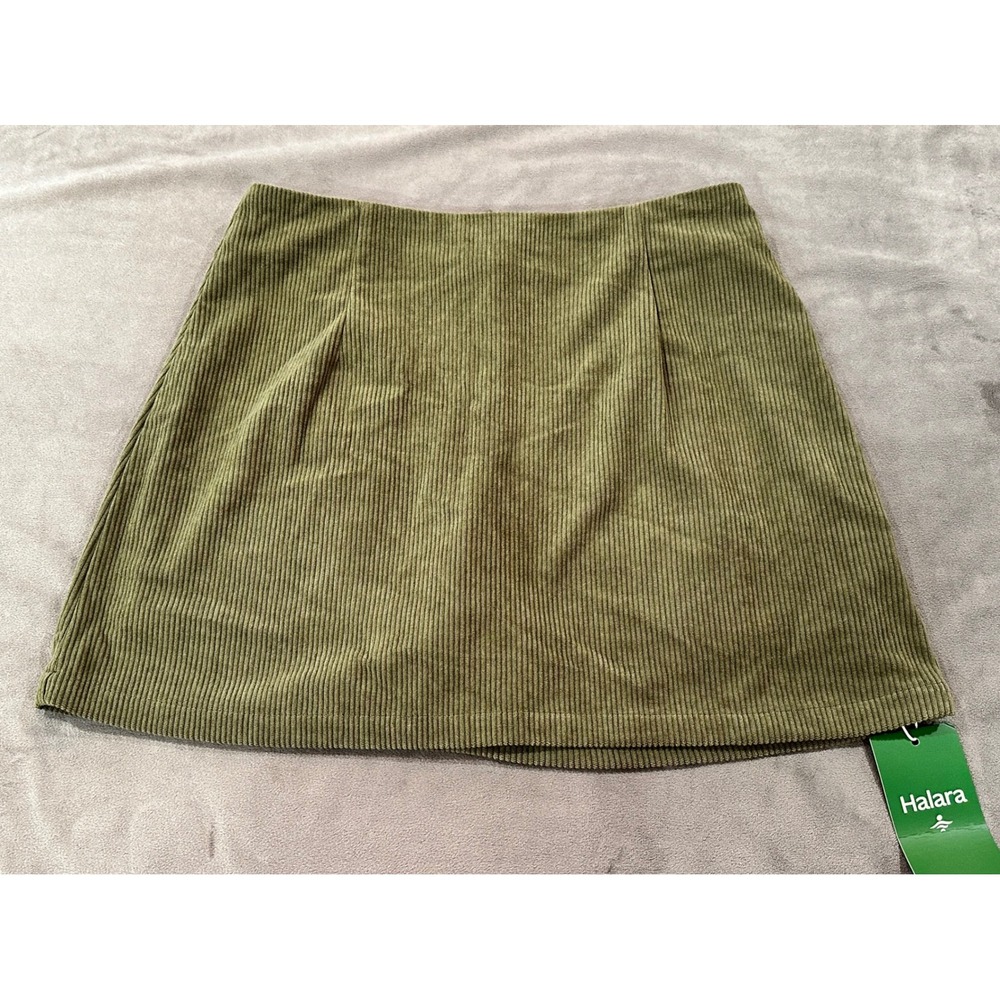 Halara Olive Green Corduroy Skort Mini Skirt with Built-in Shorts Women Medium